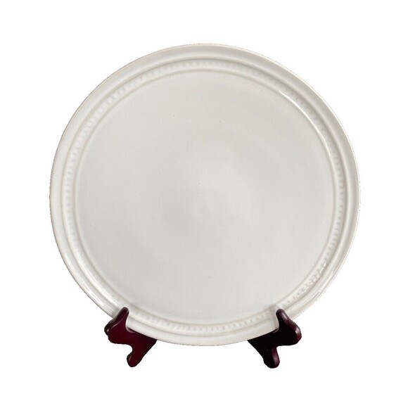 NEW Williams Sonoma White Dinner Plate 10-3/4" Embossed Rim Coupe Made in Italy - Picture 1 of 12